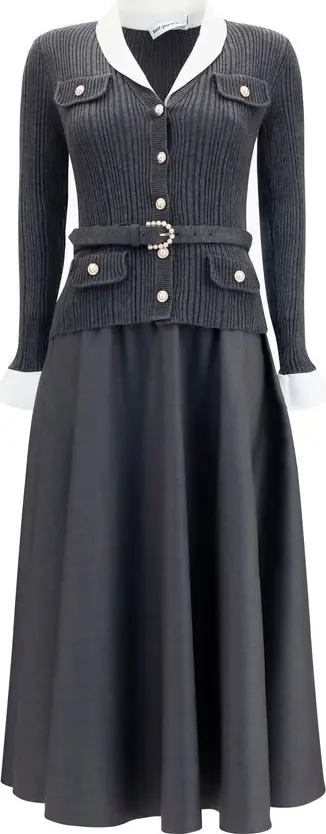 Gray Polyamide Casual Dress