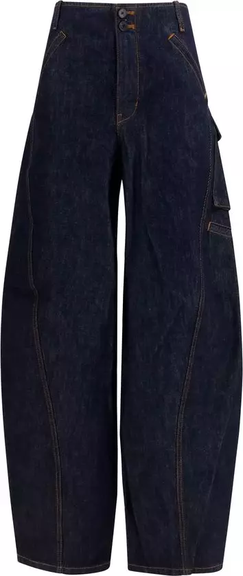 Blue Cotton Cargo Pants