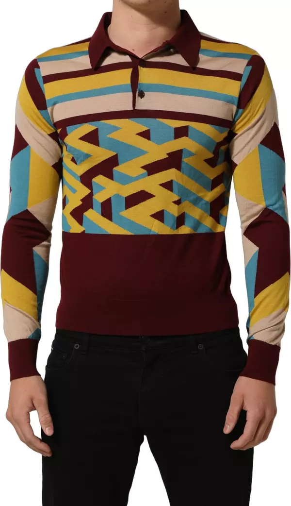 Multicolor Knitted Cashmere Pullover Sweater