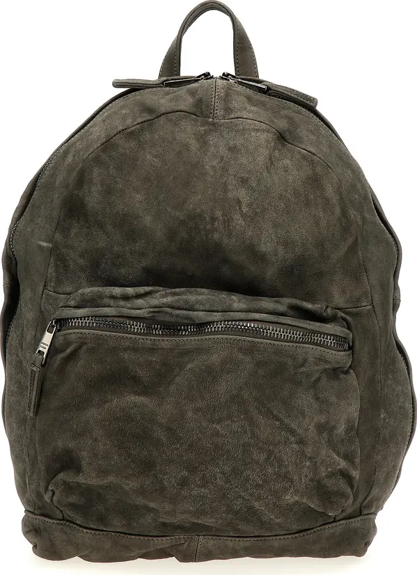 Gray Lamb Leather Backpack