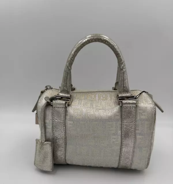FENDI Mini Bauletto FF Zucchino Laminated Handbag