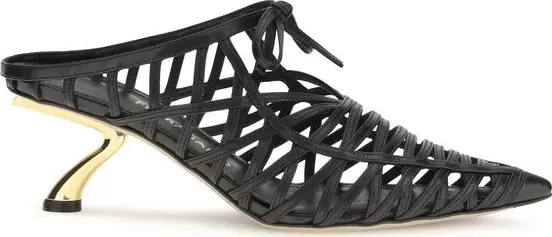 Black Calf Leather Bos Taurus Mules