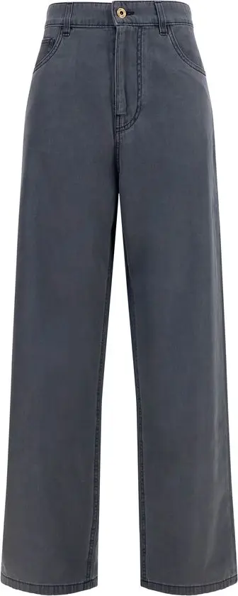 Black Cotton Straight-Leg Jeans