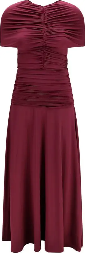 Bordeaux Viscose Casual Dress