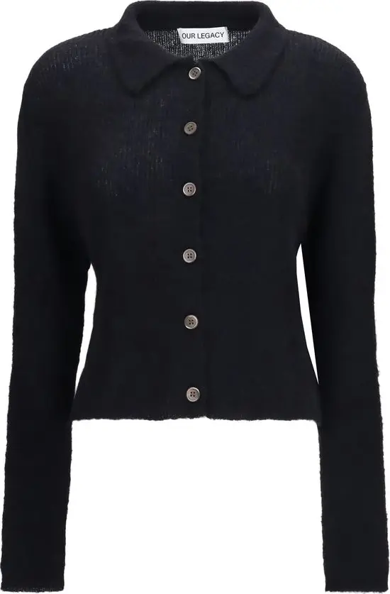 Black Alpaca Vicugna Pacos Cardigan