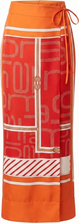 Orange Silk Women's Pant
