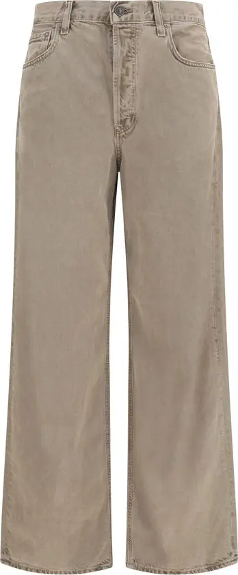 Brown Cotton Casual Pants