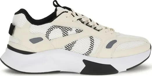 White Fabric Low Top Sneakers