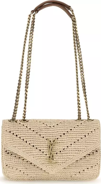 Beige Raffia Shoulder Bag