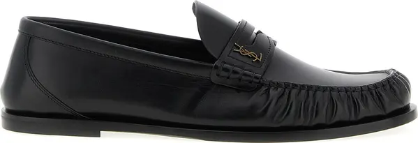 Black Calfskin Slip-On Loafers