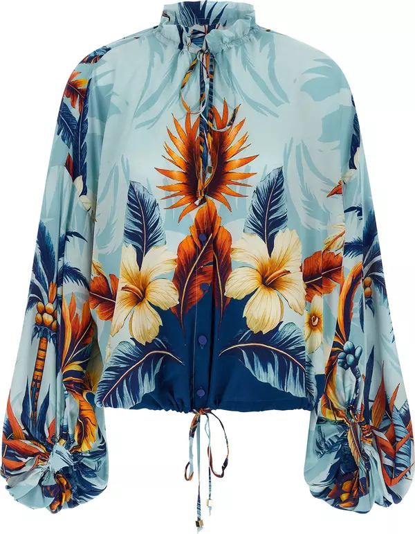 Blue Silk Blouse