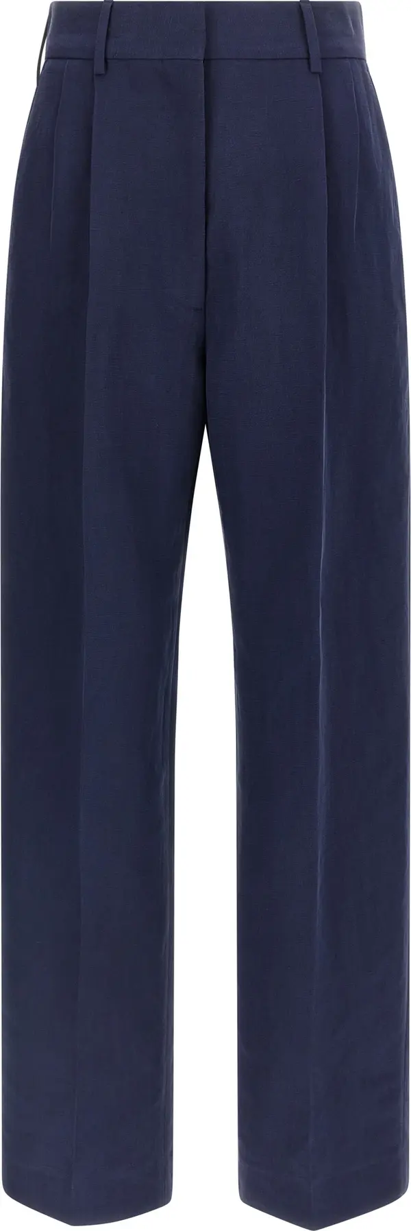 Blue Linen Casual Pants