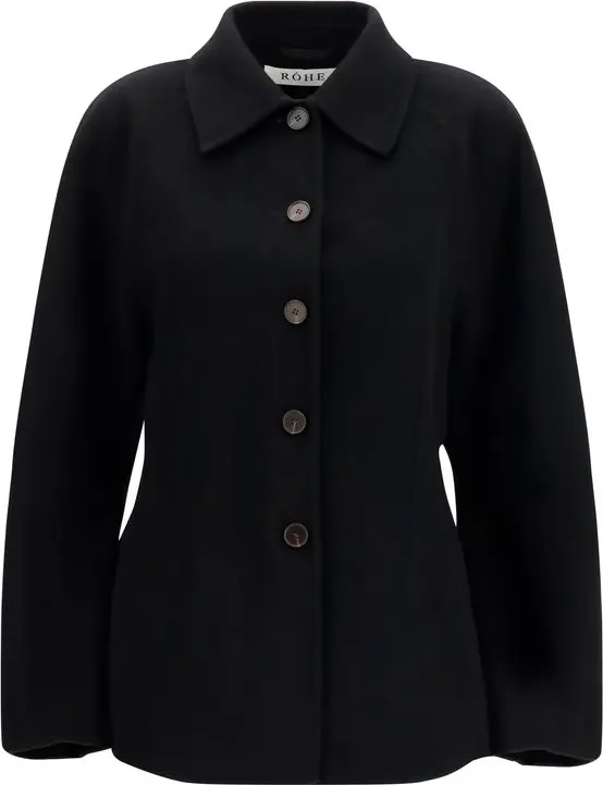 Black Wool Oves Aries Full-Length Jacket