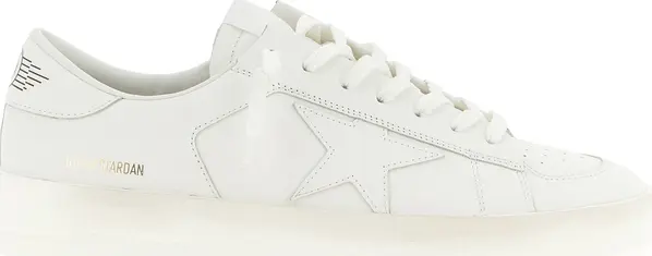 White Cowhide Low Top Sneakers