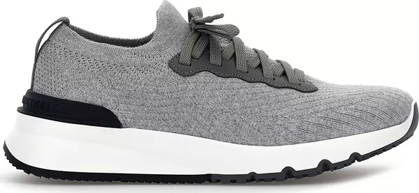 Gray Cotton Athletic Sneakers