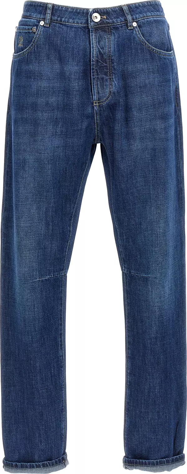 Blue Cotton Relaxed Fit Jeans