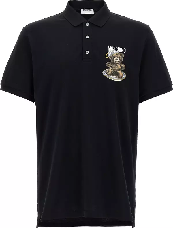 Black Cotton Polo Shirt