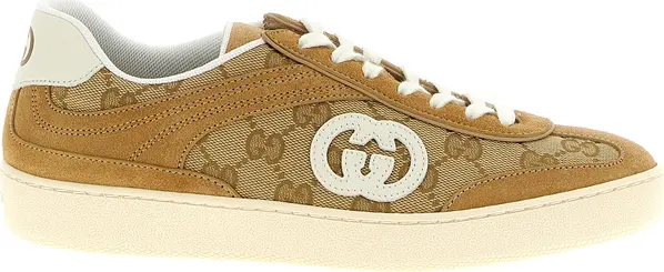 Beige Calfskin Low Top Sneakers