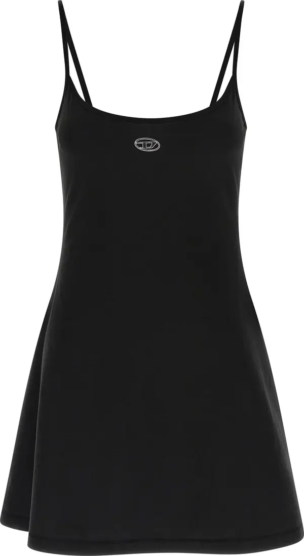 Black Cotton Short Dress