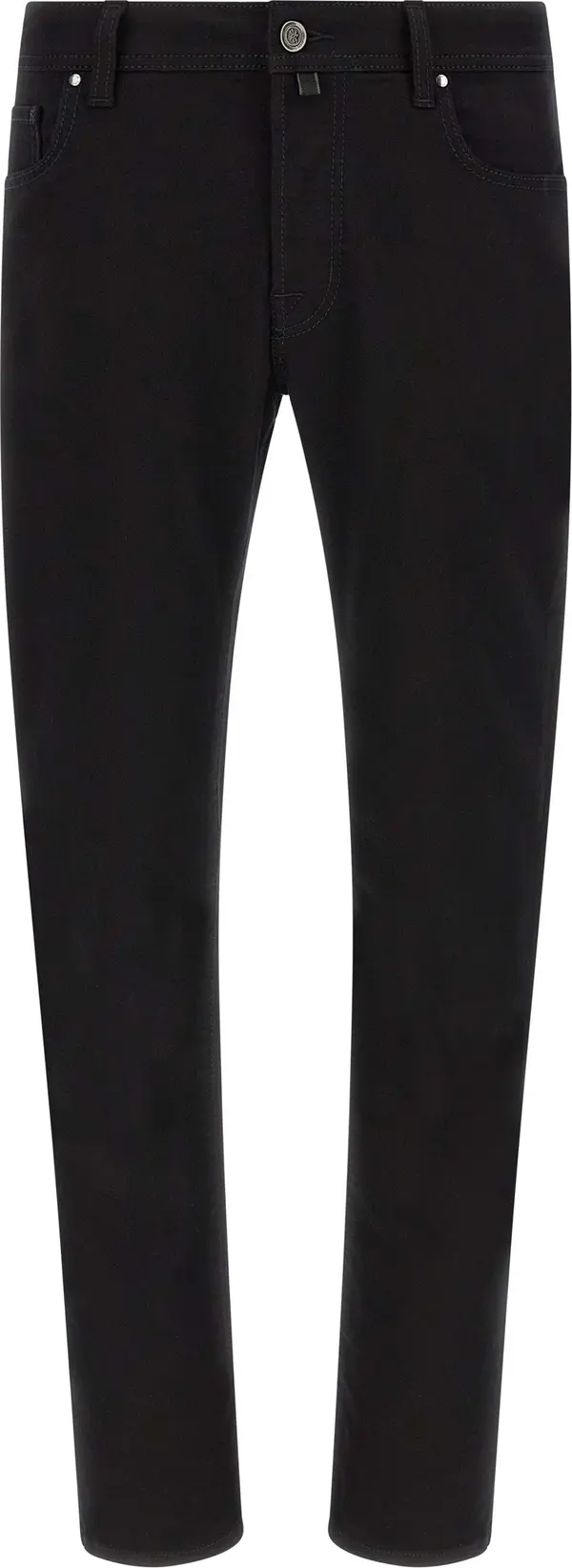 Black Cotton Straight-Leg Jeans