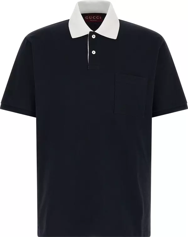 Blue Cotton Polo Shirt