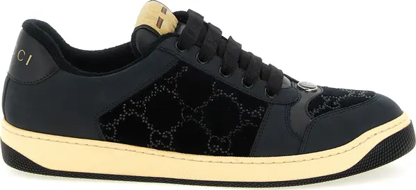 Black Cotton Low Top Sneakers