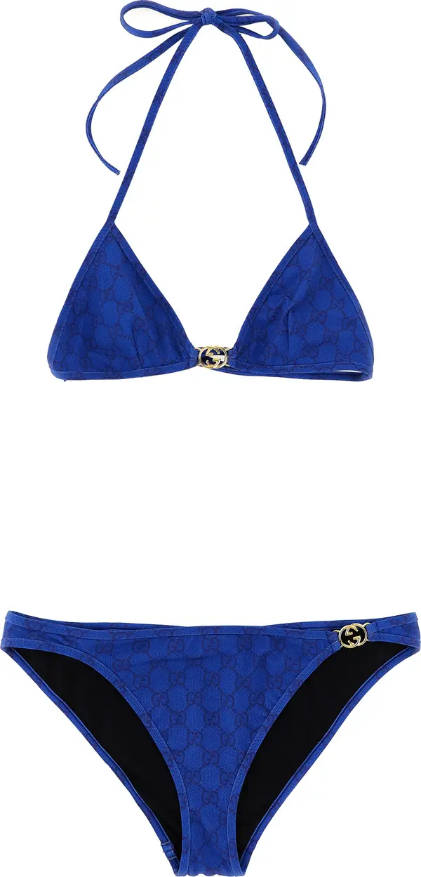 Blue Fabric Bikini