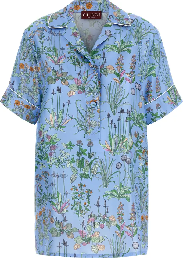 Blue Silk Blouse