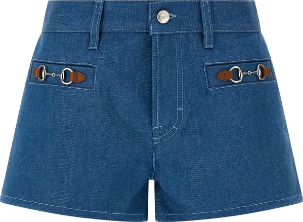 Blue Cotton Bermuda Shorts
