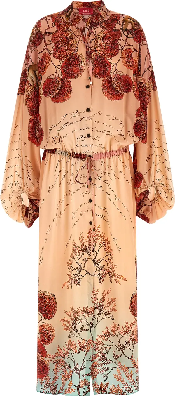 Multicolor Silk Long Dress