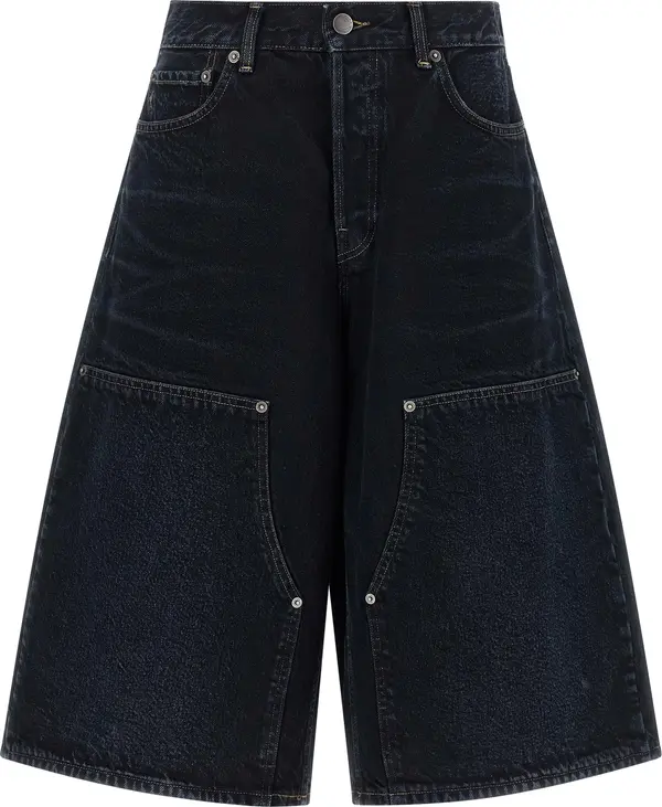 Blue Cotton Bermuda Shorts