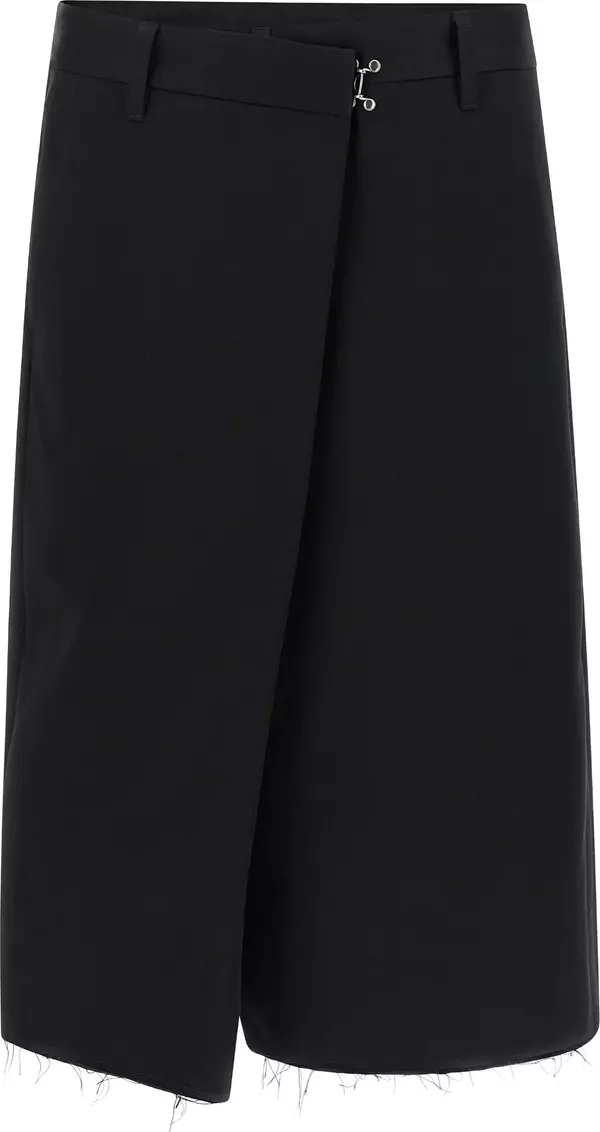 Black Cotton Bermuda Shorts