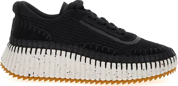 Bicolor Polyester Athletic Sneakers