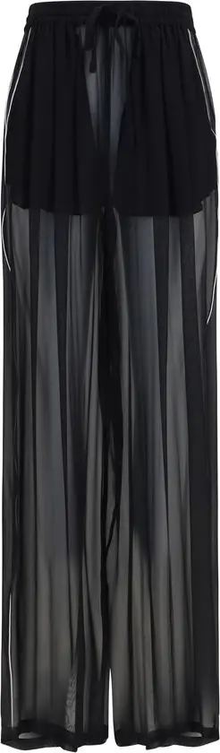 Black Silk Casual Pants