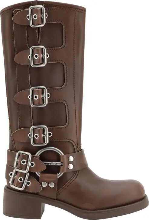 Brown Calf Leather Bos Taurus Lace-Up Boots
