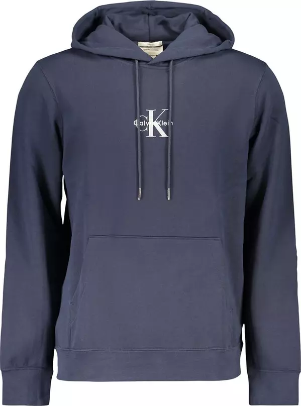 Blue Cotton Men Sweater
