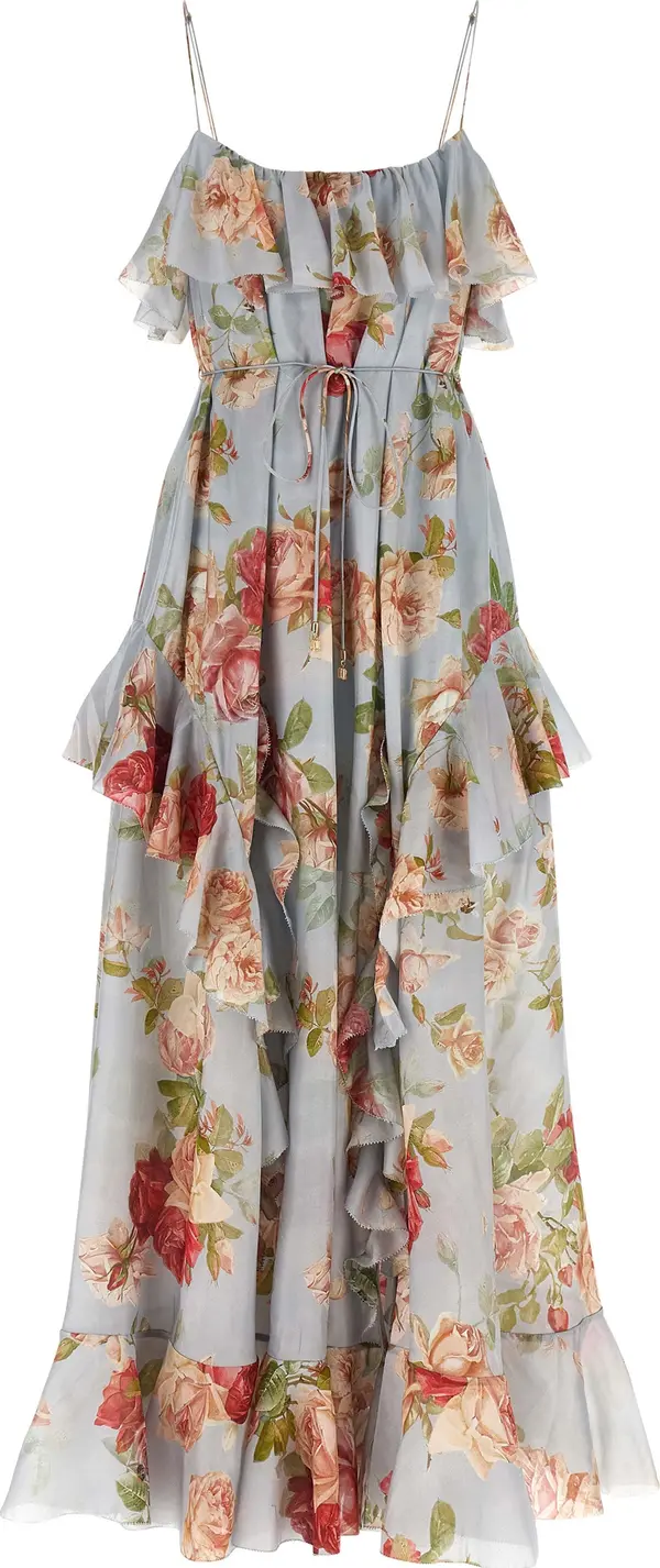 Multicolor Silk Long Dress