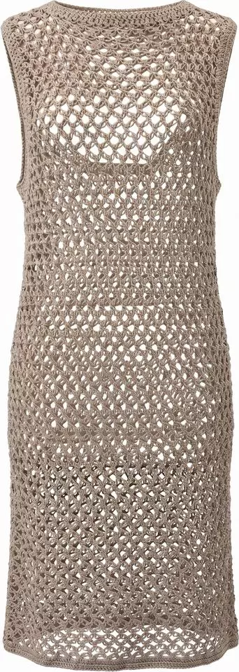 Beige Cotton Women Dress