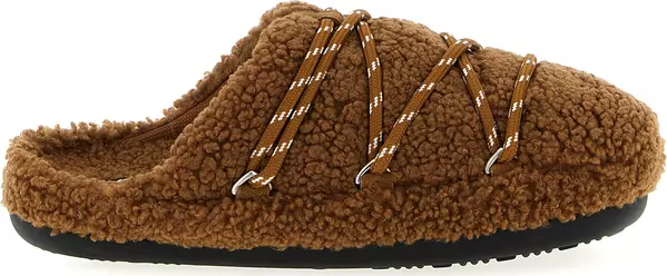 Brown Polyester Slippers