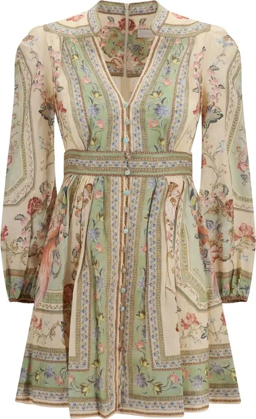 Multicolor Linen Casual Dress