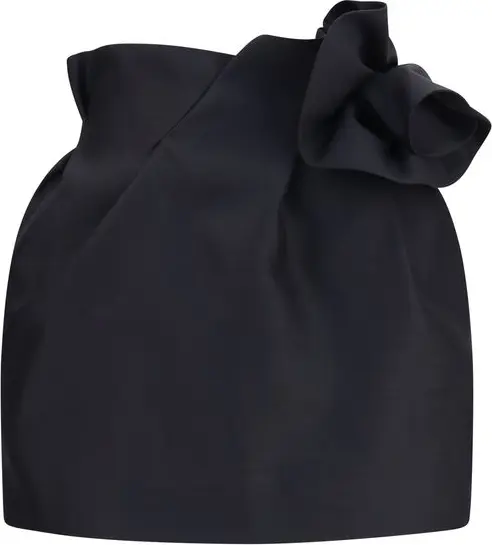 Black Wool Oves Aries Mini Skirt