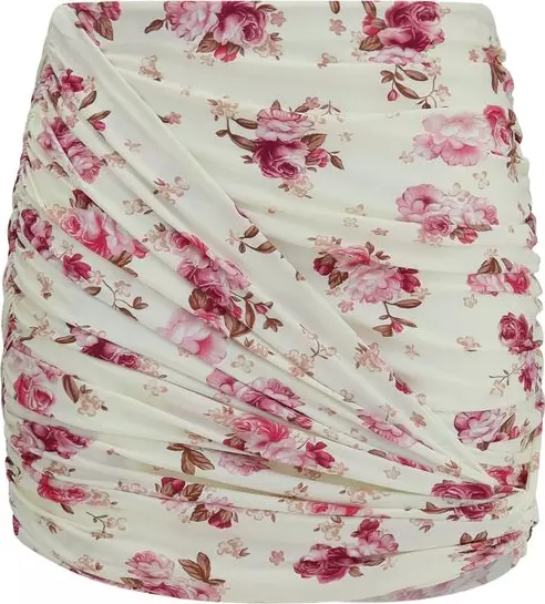 Beige Polyamide Mini Skirt