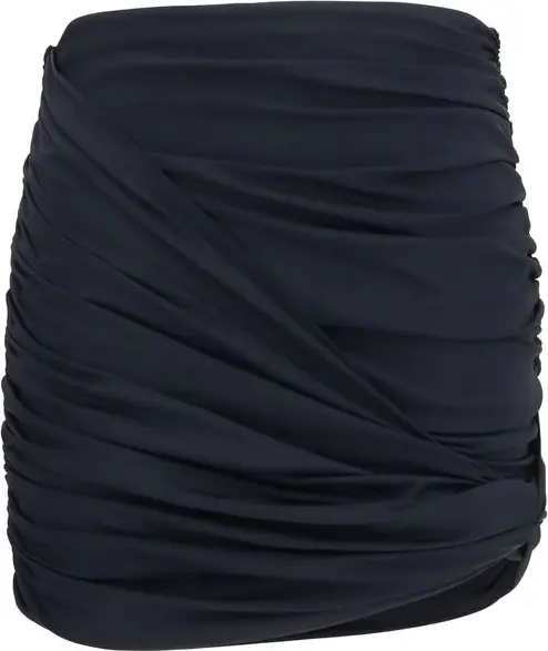 Black Polyamide Mini Skirt