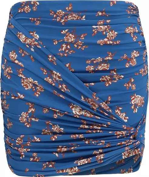 Blue Polyamide Mini Skirt