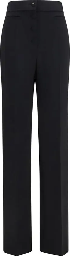Black Wool Oves Aries Flared Pants