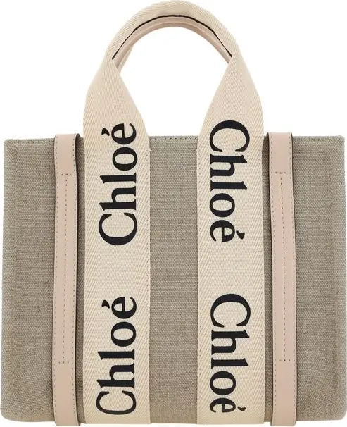 Brown Linen Handbag