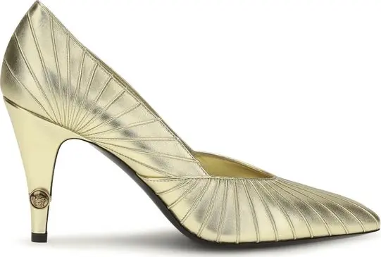 Gold Calf Leather Bos Taurus High Heel Pumps