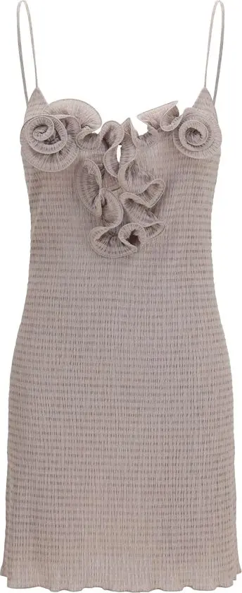 Beige Lyocell Casual Dress