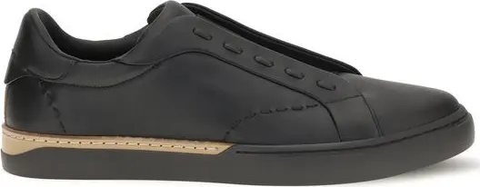 Black Calf Leather Bos Taurus Sneakers