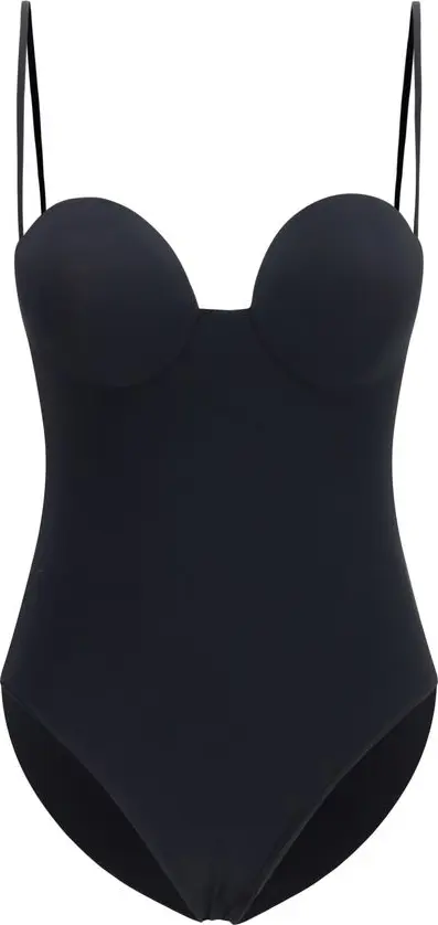 Black Polyamide One-Piece Swimsuit